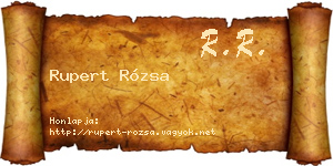 Rupert Rózsa névjegykártya